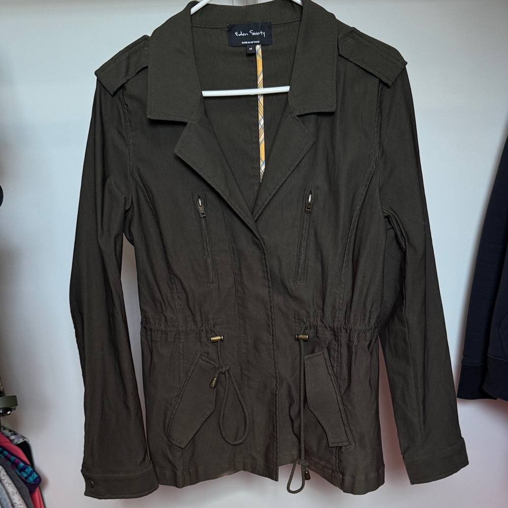 EDEN SOCIETY WOMEN'S STITCH FIX LAYSHA CARGO GREEN JACKET SIZE MEDIUM